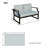 Elves Outdoor Patio Aluminum Loveseat Sofa With Gray Cushions-1755592999