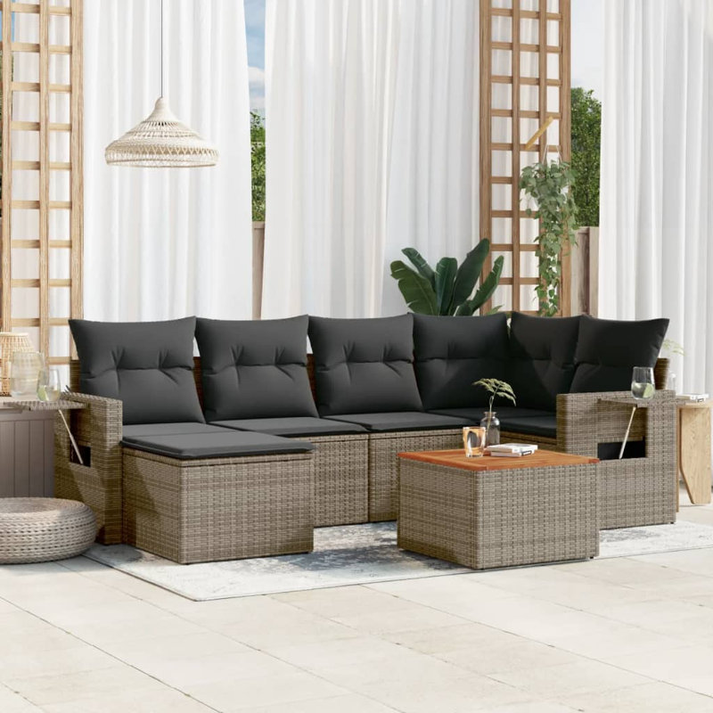 Ensemble de canapé de jardin Vidaxl gris
