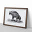 Striped Hyena in Black & White by George Shaw - Picture Frame Art Print on MDF-55615493-55615501
