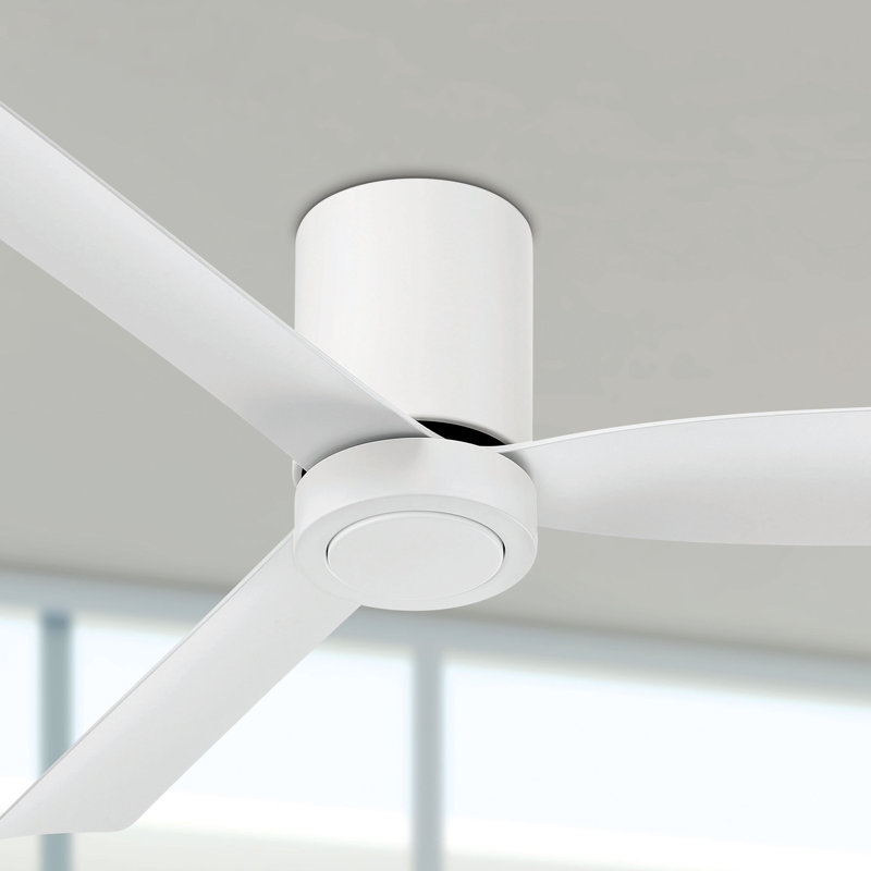 CORMAC 52 inch 3-Blade Hugger Ceiling Fan With Remote (No Light), Matte White