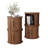 4-Piece Round Nesting Coffee Table Set with Sliding Door Storage