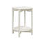 Table d'appoint ronde de style transitionnel avec tablette ouverte