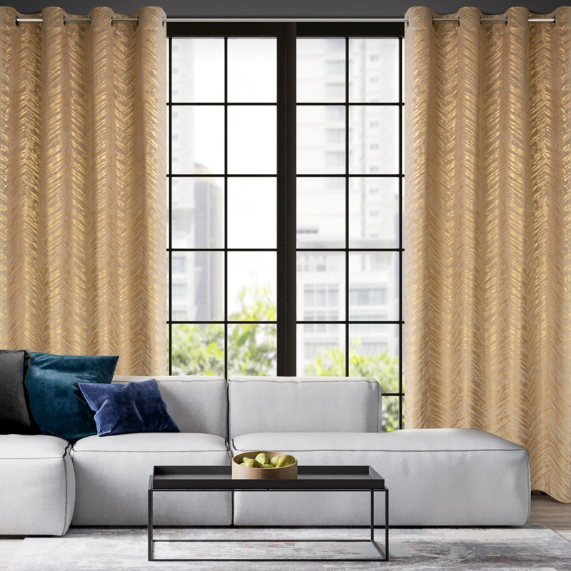 Adelya Blackout Curtain, Dark Beige