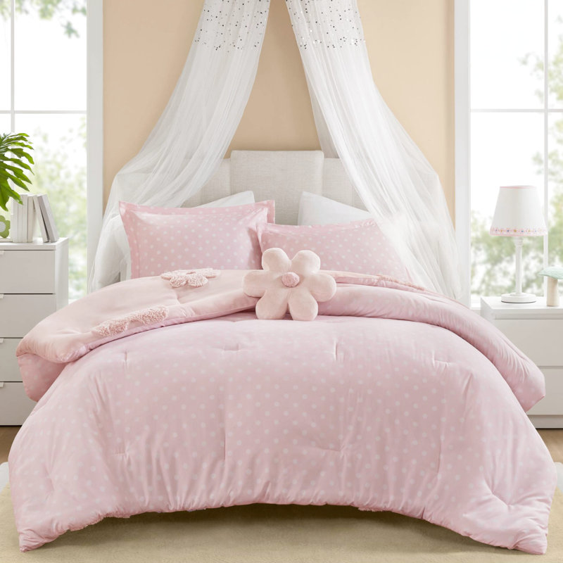 Édredon en chenille réversible à motif floral double / grand rose avec coussin décoratif à motif floral à l'envers, lavable à la machine, rembourrage 4 pièces, preuve