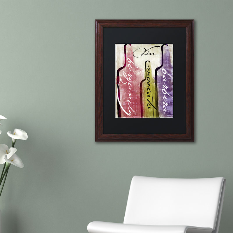 Jadaya «Wine Tustation II», impression encadrée, H 14 po x l 11 po x P 0,5 po, Noir, Cadre brun