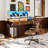Valerio 55"W Reversible Writing Desk With Drawers And Monitor Shelf,Computer Desk With RGB Led Lights & Power Outlet-852812381
