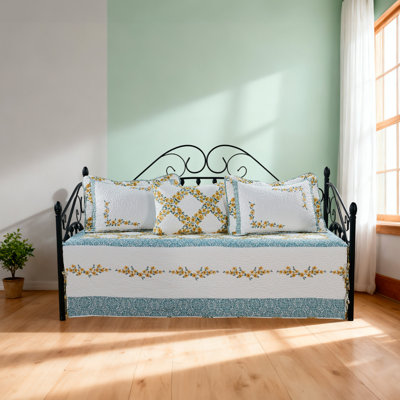 4 Piece Embroidery Daybed Cover Set - Mimi - 75"x39"