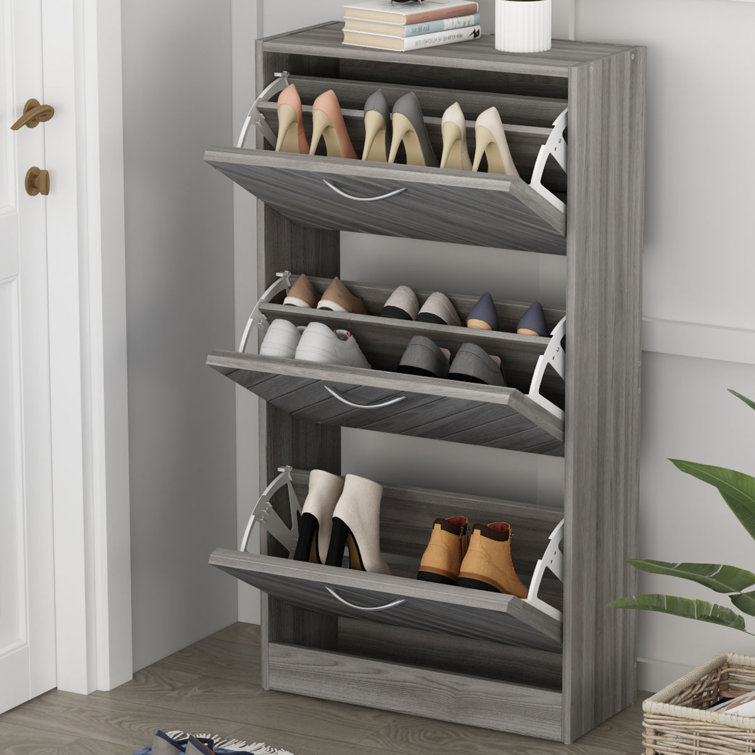 Modern 18 Pair Shoe Storage Cabinet Foundry Select