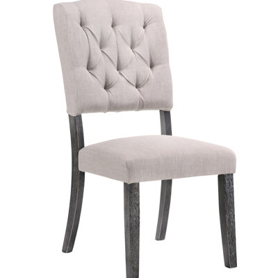 2 chaises d'appoint de style transitionnel - chêne gris et 2 motifs