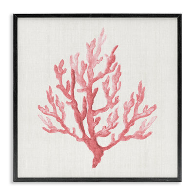 Giclée encadrée de branches de corail rose discret, design par Janet Tava