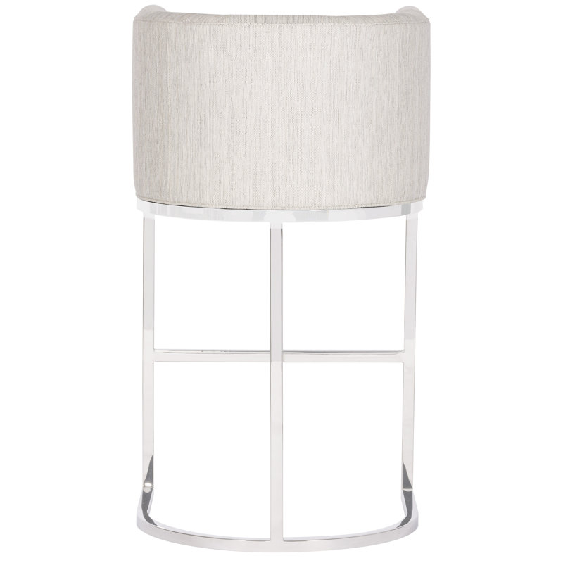 Make It Yours Polished Nickel Barrel Base Barstool, Bar Stool (32" Seat Height), Polished Nickel