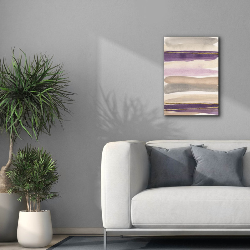 «Gilded Amethyst I Crop» par Chris Paschke, art mural sur toile, H 26 po x l 18 po x P 0,75 po
