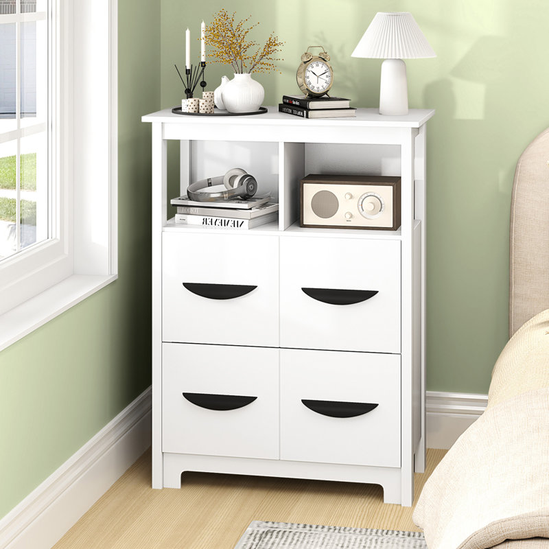 Armoire de plancher 24 po, armoire de rangement moderne, armoire latérale autoportante avec 2 tiroirs