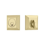 Quincy Single Cylinder Deadbolt For 1-3/8" To 2-1/8" Door Unlacquered Brass Finish