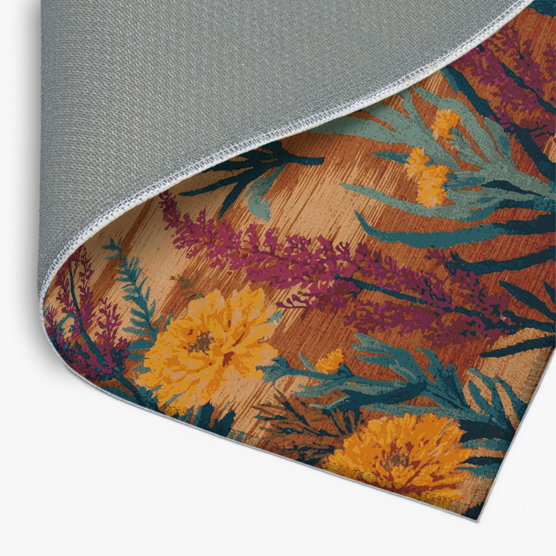 Tapis d'intérieur et d'extérieur brun Botanical, Rectangulaire 8 pi x 10 pi