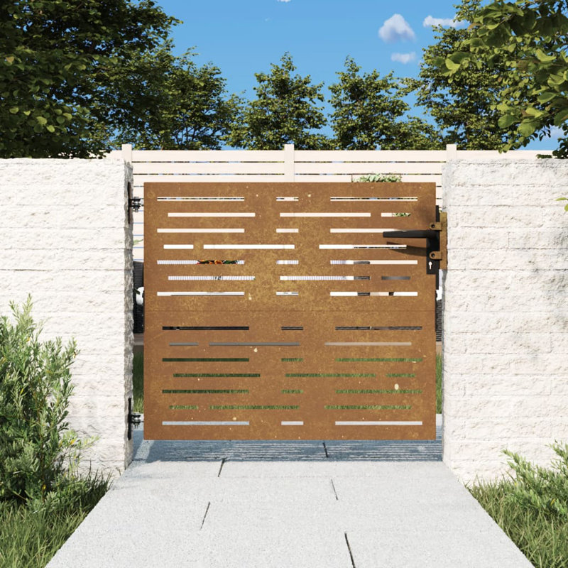 Ameliyah Garden Gate, Rusty, 100cm H x 85cm W x 12cm D