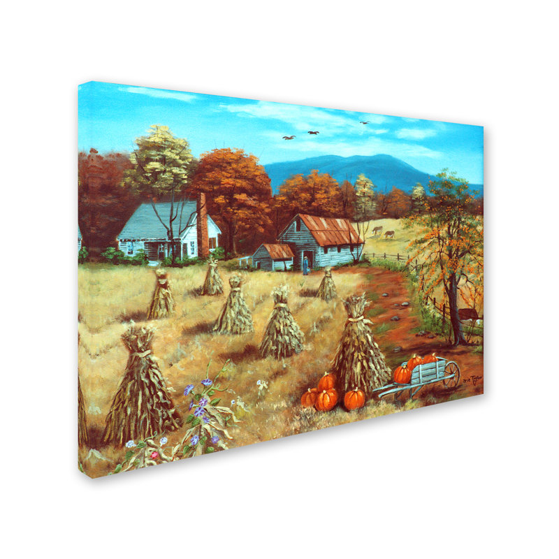 «Dugazon», reproduction d'automne sur toile tendue, H 14 po x l 19 po