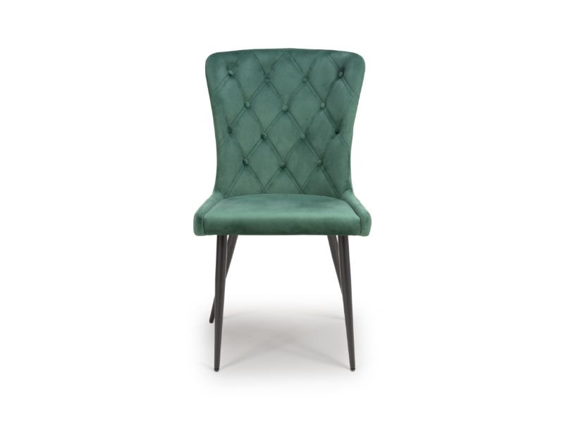 Padmukh 49cm H Tufted Velvet Upholstered Side Chair, Green