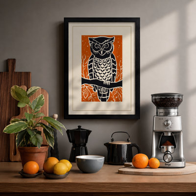 Woodland Owl Rustic - Framed Print