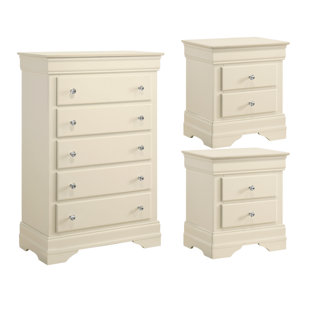Barvelle Modern Solid Wood 3 Pieces Fully Assemble Bedroom Set