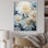 Minimalisme «Blooming Mums» en bleu et blanc V sur toile