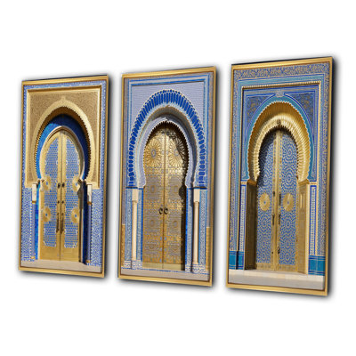 "Morroco Palace Golden Doors", 3 pièces sur toile