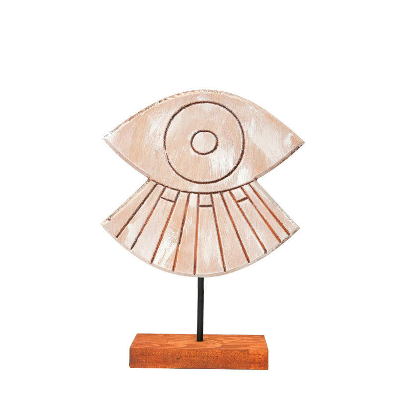 Objet décoratif, H 11 po x l 7,86 po x P 0,71 po, Beige / noyer