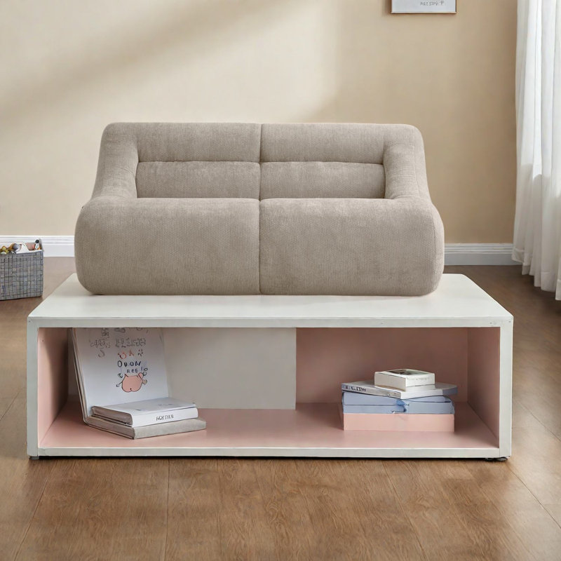 Canapés portables confortables, canapé en chenille beige foncé pour les espaces compacts