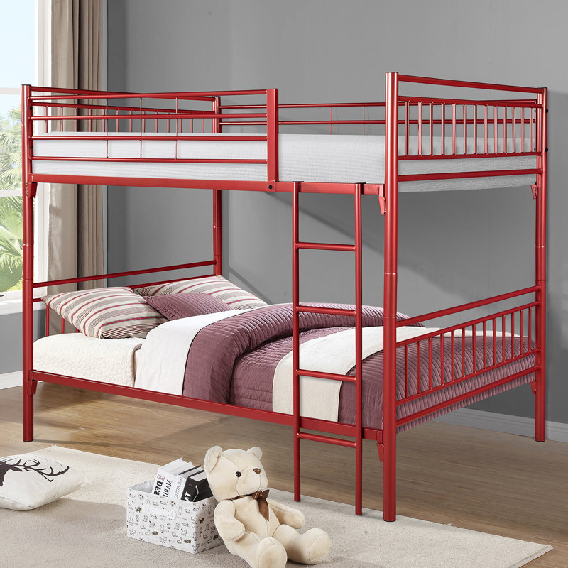 Lit superposé double au dessus d'un lit double Adrianna, Gris, Double