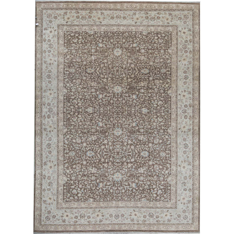 Tapis brun de haute qualité noué à la main