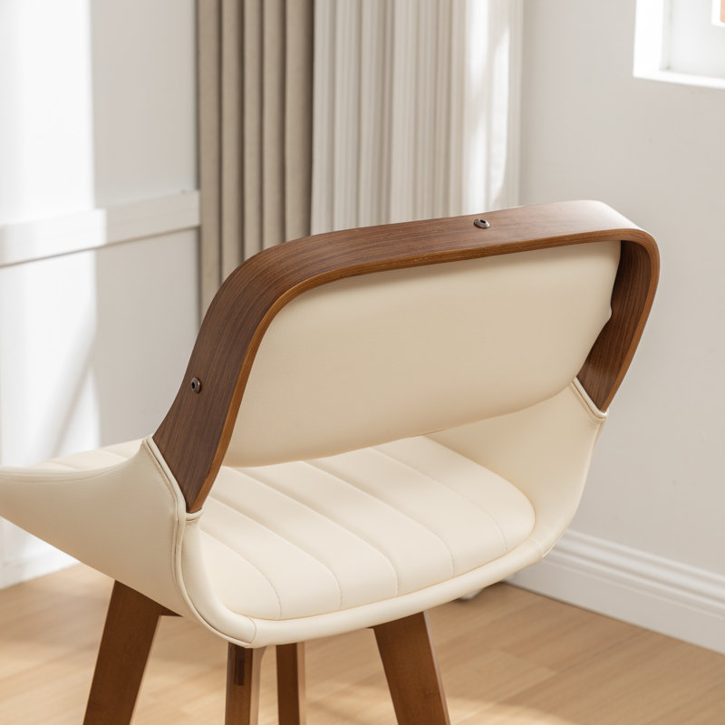 Faux Leather Swivel Counter Stools, Bar Stool (29.52" Seat Height), Beige