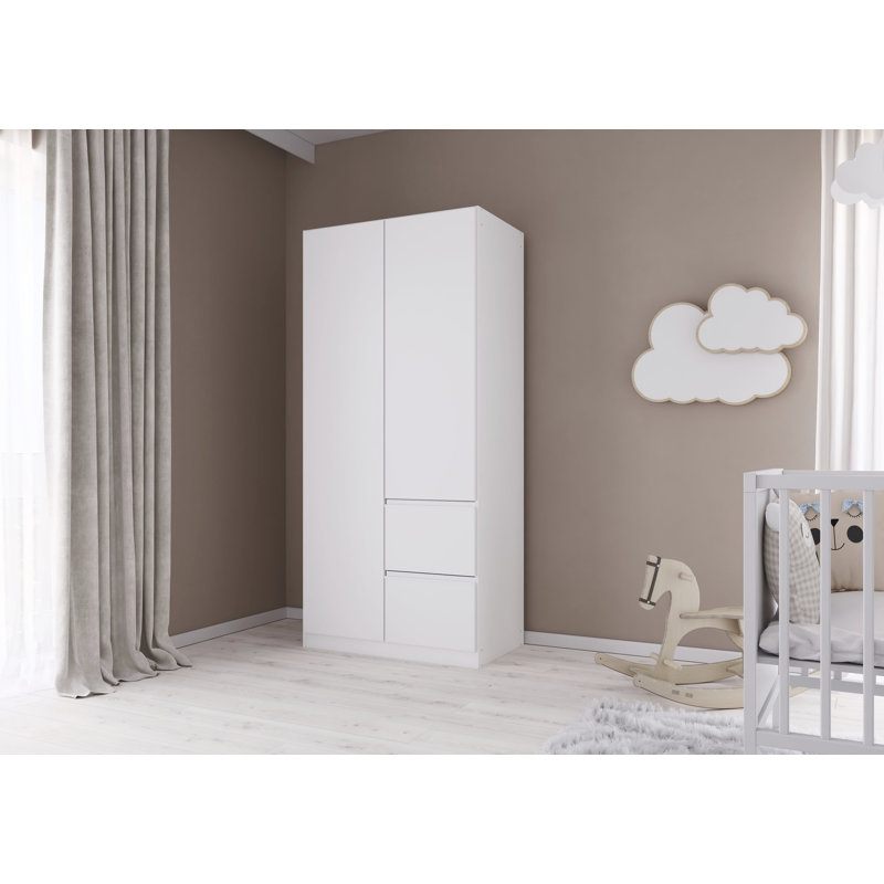 2 doors, 2 drawers, push-to-open