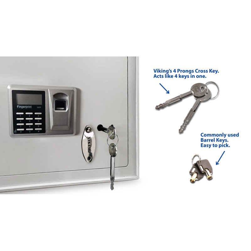 White Steel Biometric Fingerprint In-Wall Safe with Touchpad Control
