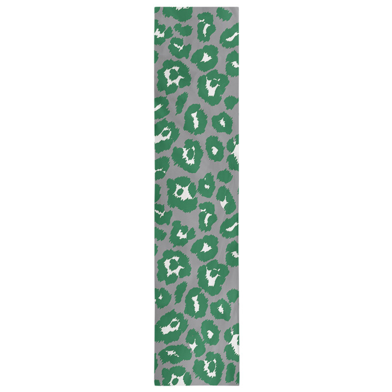 Chemin de table à imprimé animal, 72 po x 16 po, Silver/Green/White