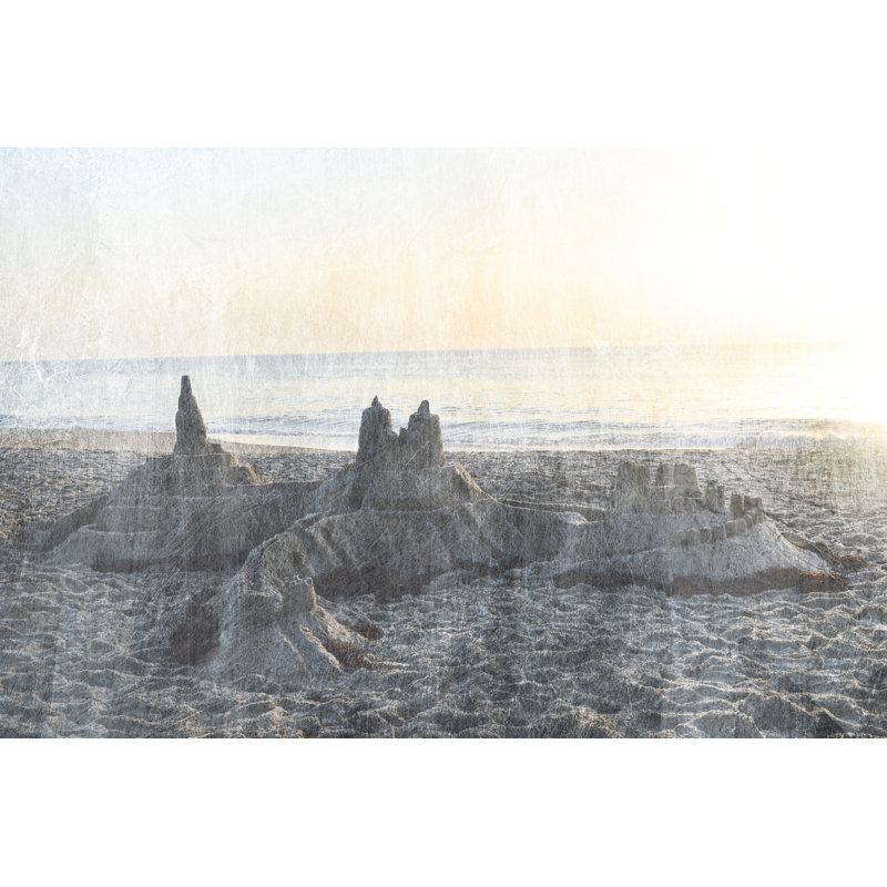 Sand Castle II 1 Piece Wall Art on Canvas, 20 cm H x 30 cm W, Black Floater Framed
