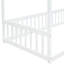 Lit simple à baldaquin avec garde-corps, teinte blanche - pin massif pour barrière de sécurité, garde-corps et-1151748121