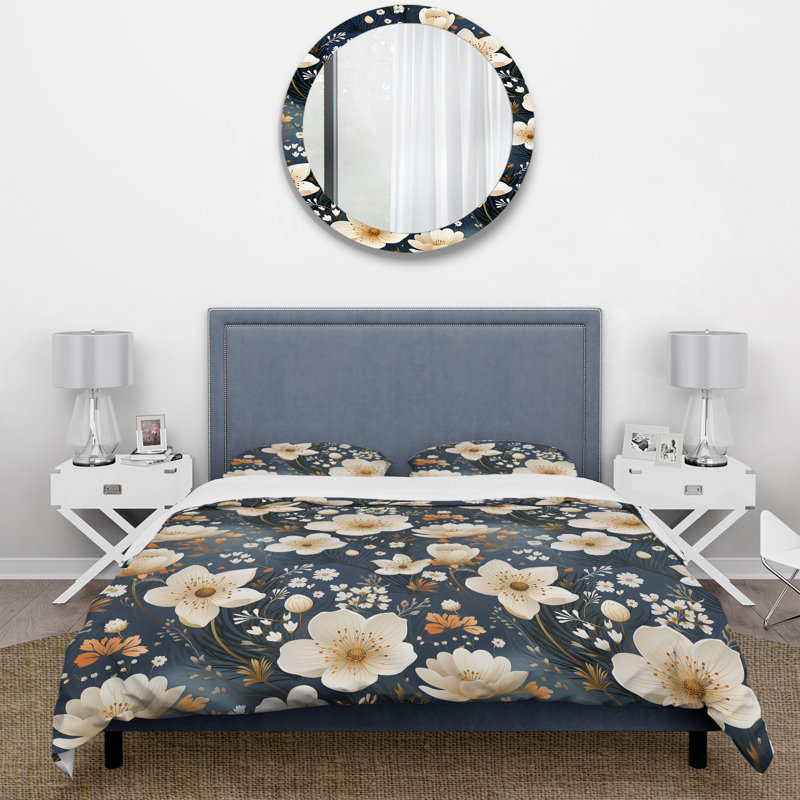 Literie Mystic Ivory Reverie Blooms Perfection II, Housse de couette simple + 1 taie décorative stan