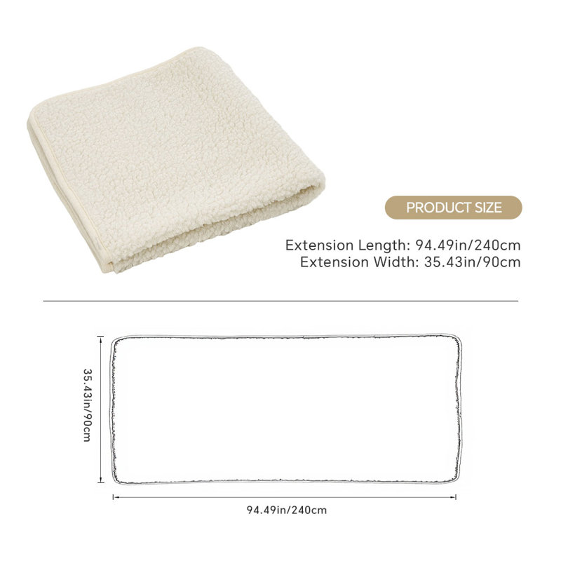 Polyester Sofa Slipcover, Beige, 90cm H x 240cm W x 90cm D