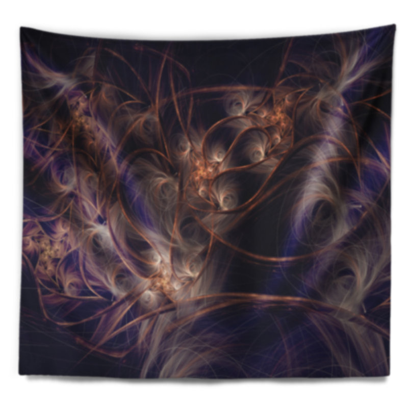 Tapisserie fleur d’art numérique floral, H 32 po x l 39 po