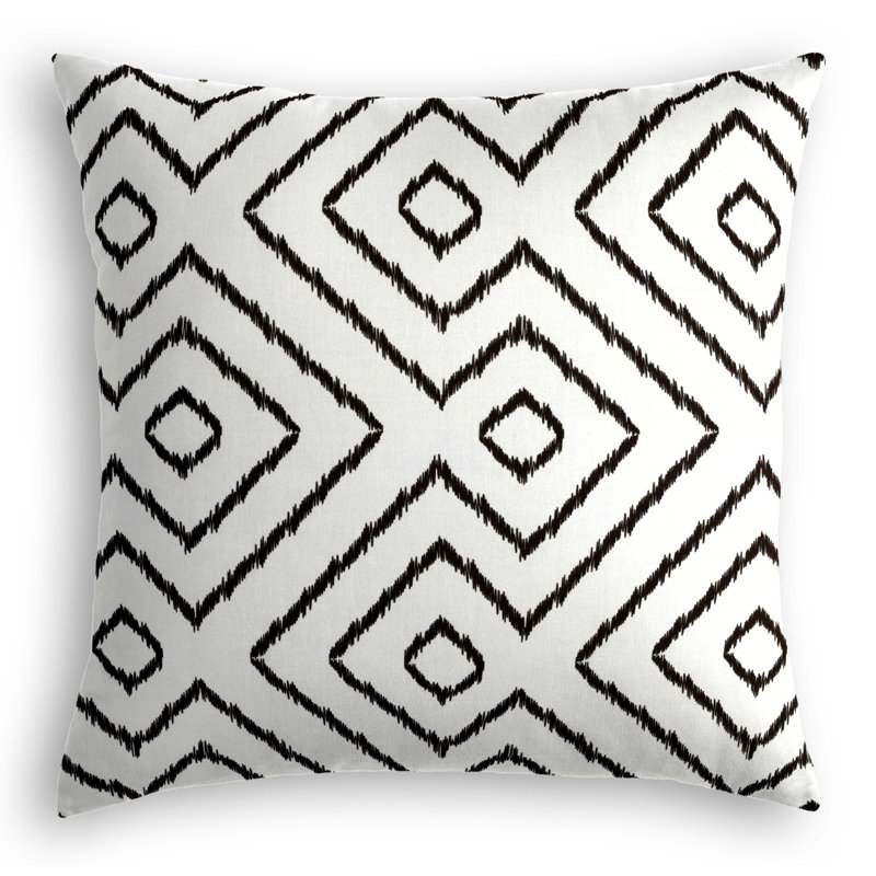 Optrix Square Pillow Cover & Insert, 16" x 16", Black/White