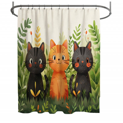 Rideau de douche Kitten Trio - Décor de salle de bain animal