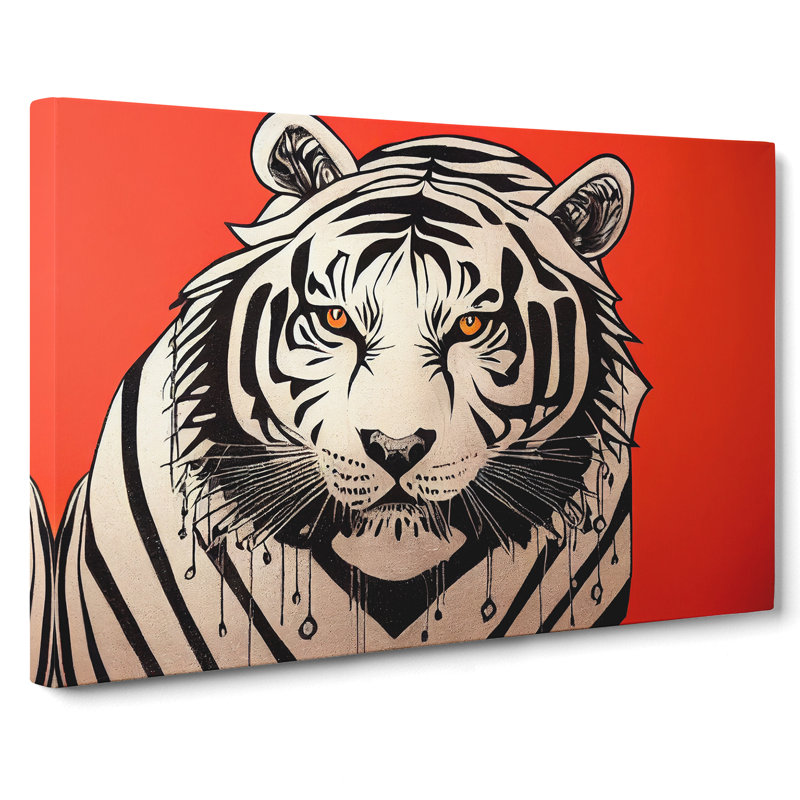 Modern Tiger Abstract - Wrapped Canvas, 50cm H x 76cm W x 3cm D
