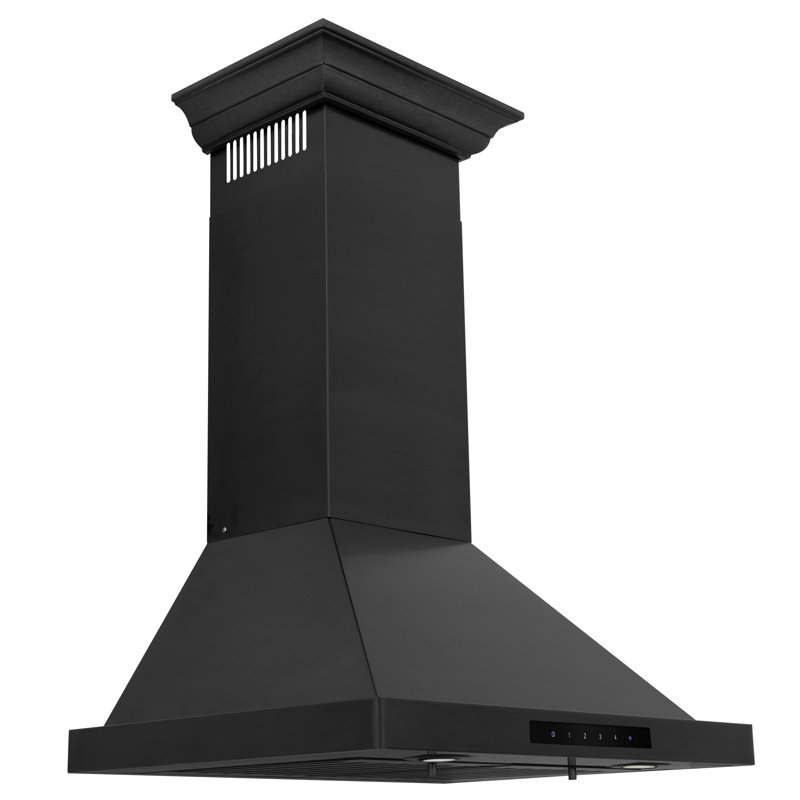 Hotte de cuisine murale ZLINE, Acier inoxydable noir, L 24 po
