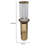 Gemo Hurricane Candle Holder With Gold Base, Mango Wood Accent 20 Inch
