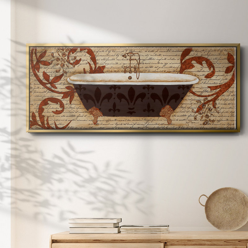 Renaissance Bath II- Framed Canvas, 12" H x 30" W