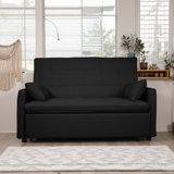 Oxford 60.24-inch sofa bed 3-in-1 convertible sofa bed, cushion sofa with pull-out bed, 2-seater sofa with pockets, adjustable backrest and pillow living room apartment (button tufting)