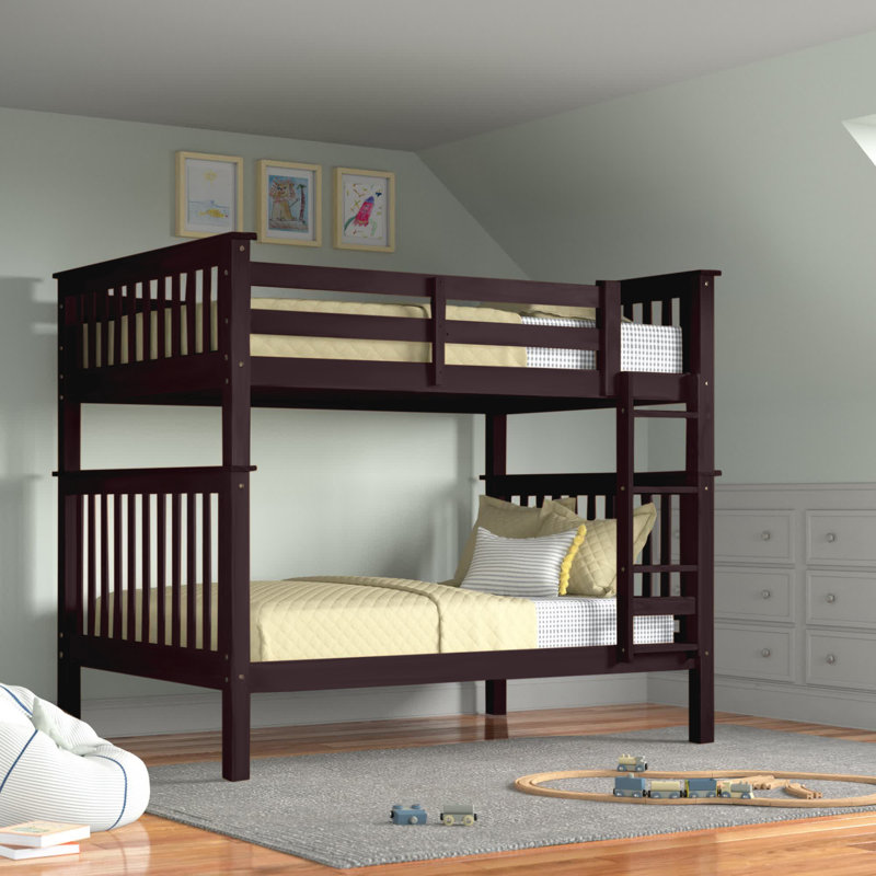 Abdullah Kids Bunk Bed, Full Over Full, Cappuccino