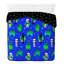 Green/Blue/Black 100% Cotton 144 TC Reversible 2 Piece Duvet Cover Set