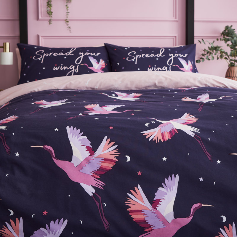 Cosmic Cranes Duvet Cover Set, Kingsize