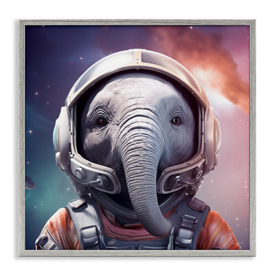 Az-135-Framed " Astronaut Elephant Portrait " by Roozbeh